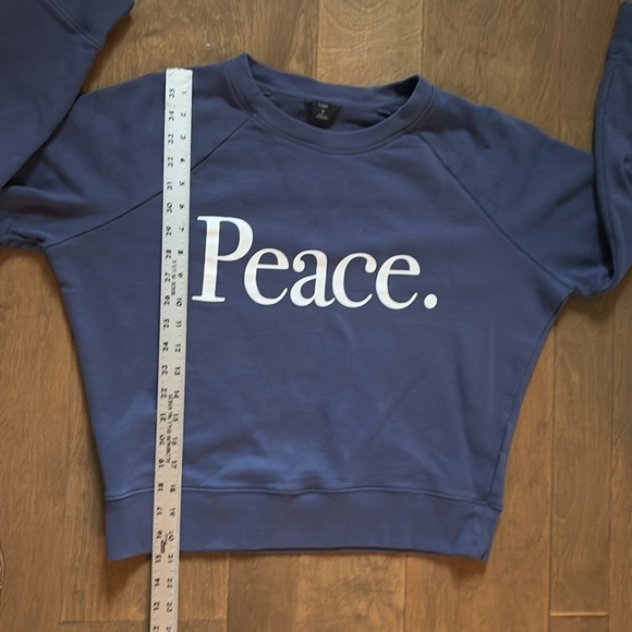 J Crew Peace Women’s Crop Sweatshirt Blue Size Small - Picture 4 of 7